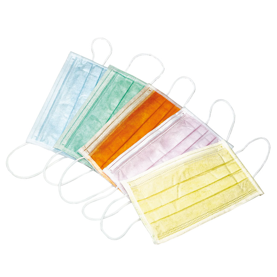 Einmal-Mundschutz Farbmix, mit runden, latexfreien Ohrschlaufen (50 Stck.)