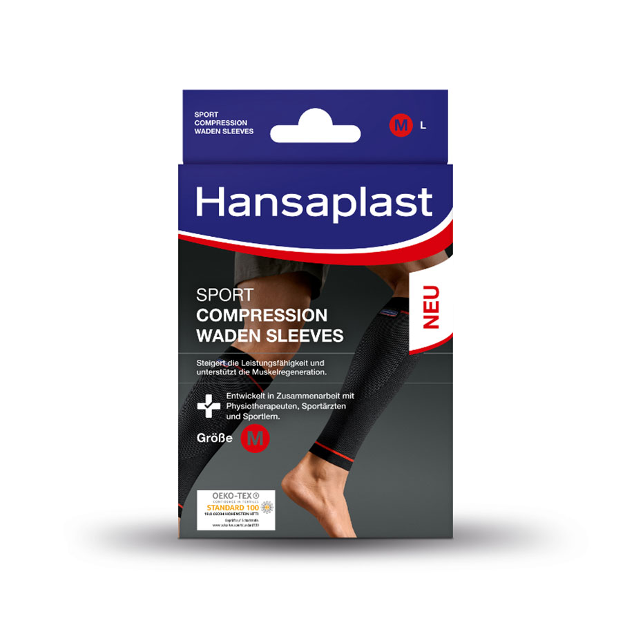 Hansaplast Sport Compression Waden sleeves Wadenbandagen Gr. M 2 Stück