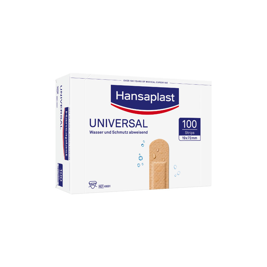 Hansaplast Universal Water Resistant Wundstrips, 1,9 x 7,2 cm (100 Stck.)