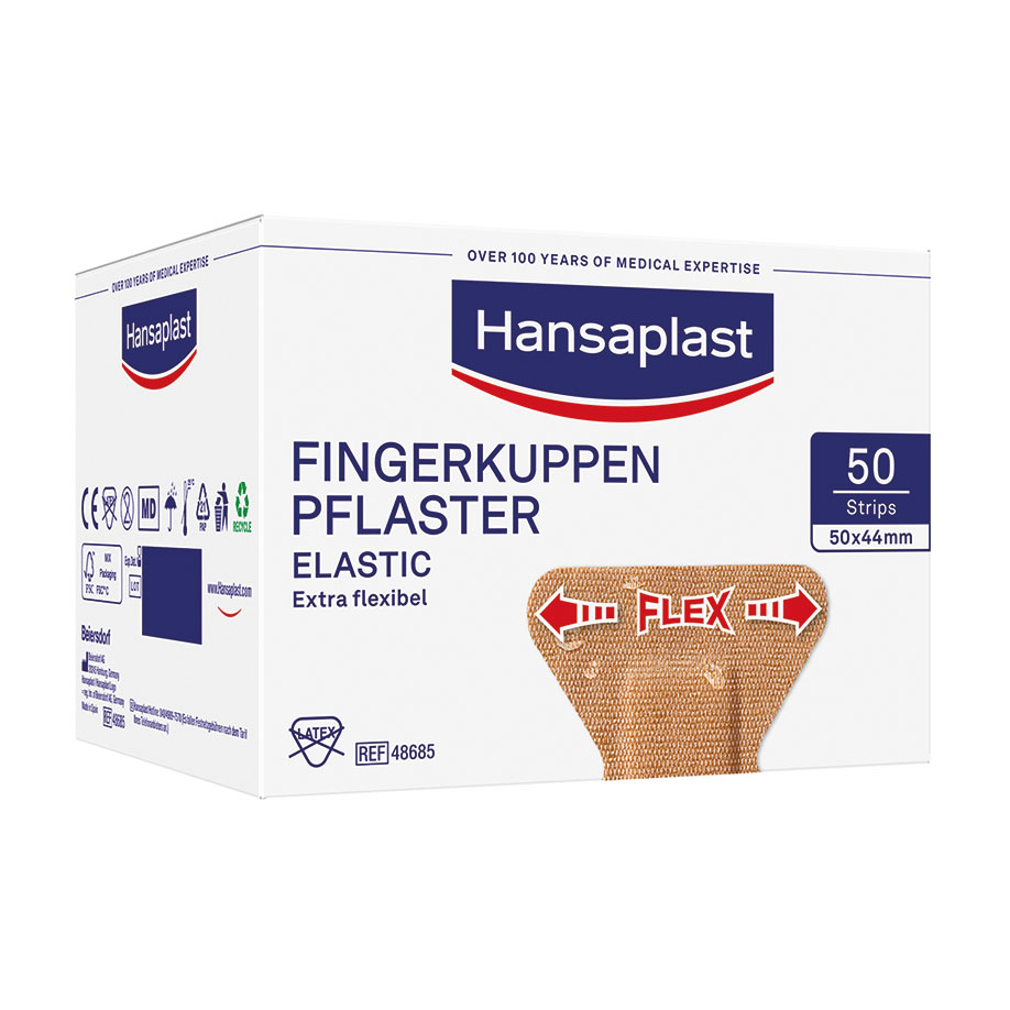 Hansaplast Elastic Fingerkuppenpflaster, 4,4 x 5 cm (50 Stck.)