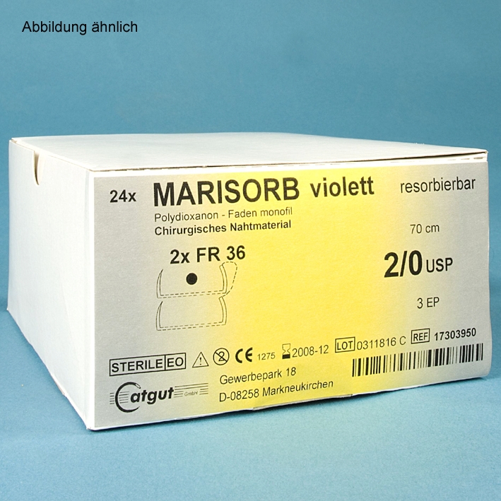 MARISORB DS 19 4/0=1,5, (24 Stck.) Nahtmaterial Fadenlänge 70 cm, violett