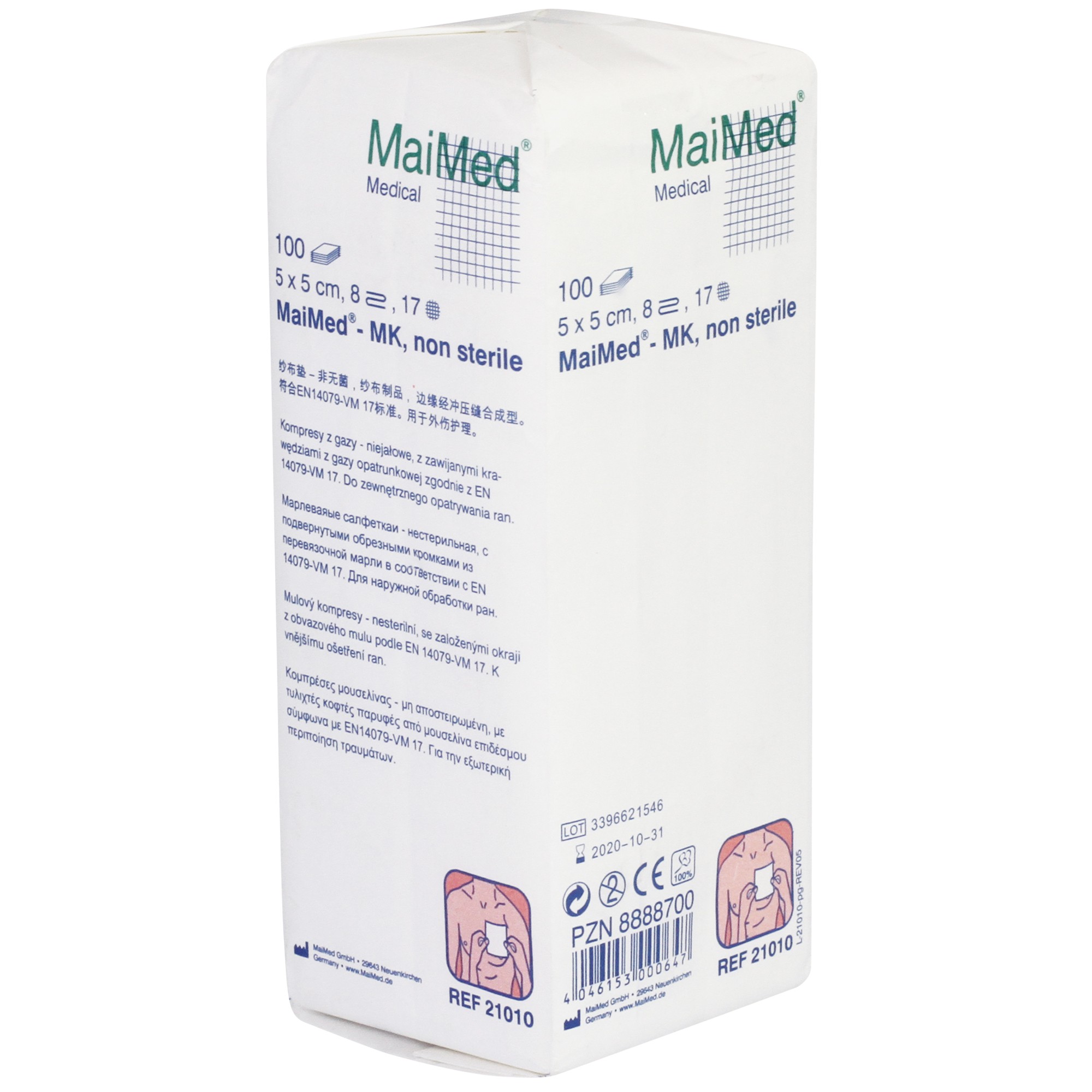 MaiMed – MK unsteril Mullkompressen 8-fach verschiedene Größen