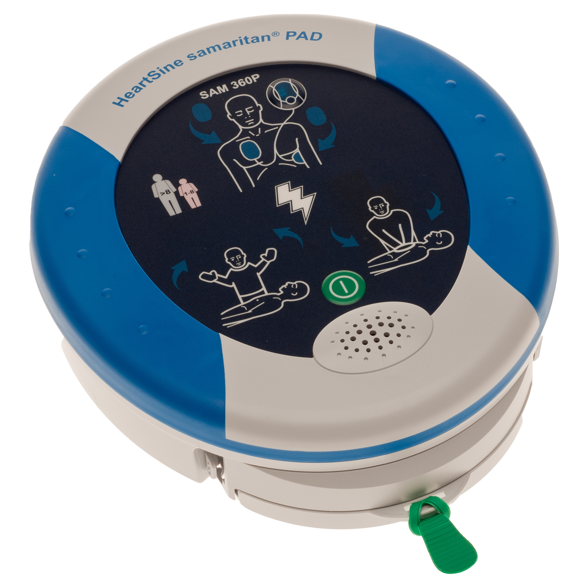 Samaritan PAD 360P AED Defibrillator vollautomatisch. Sowohl gesprochene, als auch visuelle Anweisungen. 8 Jahre Herstellergarantie.