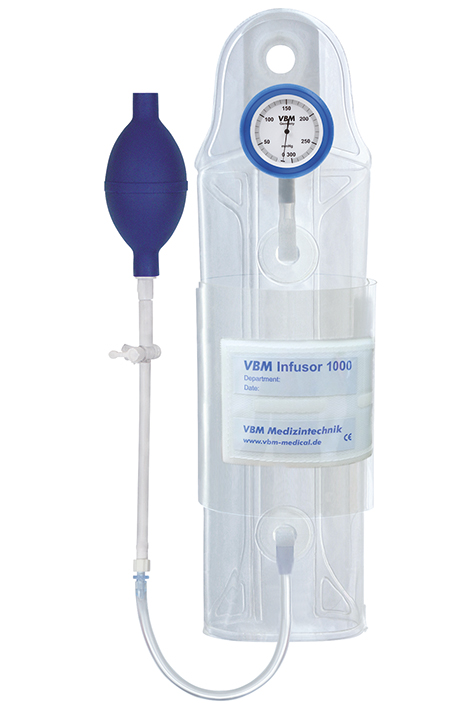 Druckinfusionsmanschette Infusor 1000 ml mit Handgebläse und Manometer