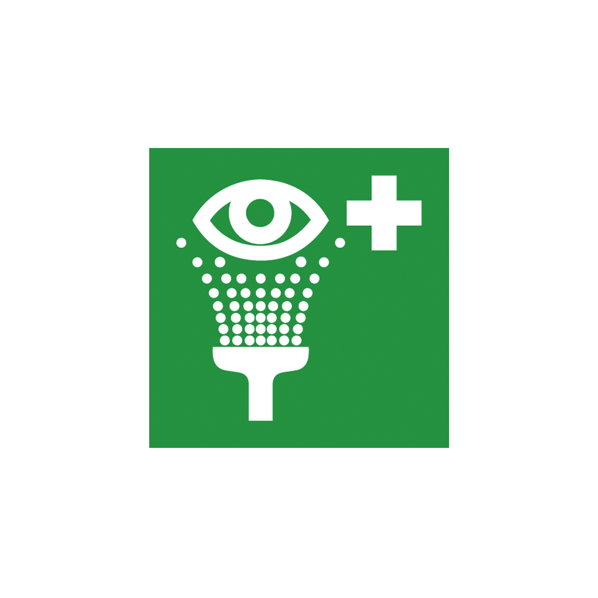 Rettungsschild als Symbol Augenspüleinrichtung nach ISO 7010