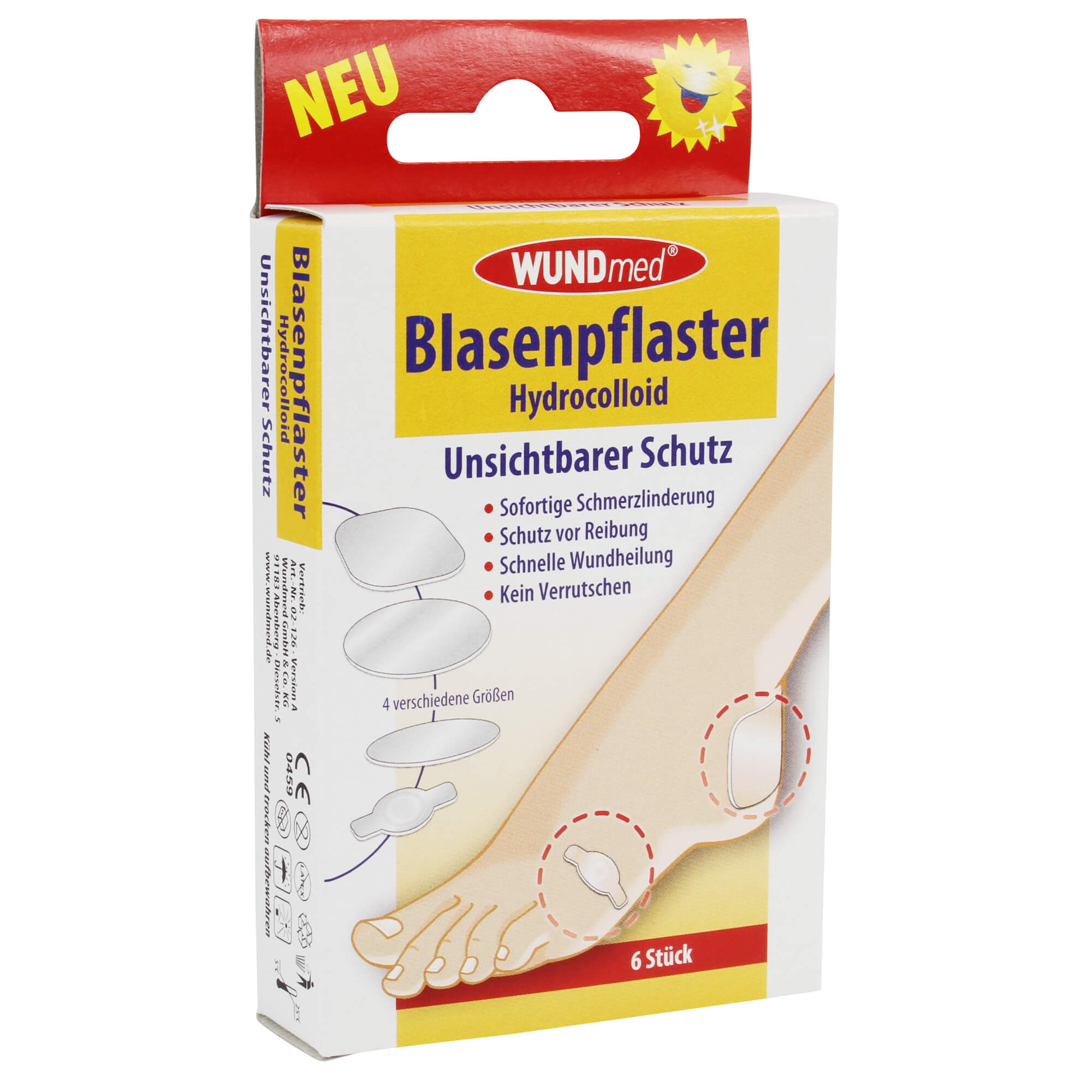 WUNDmed® Blasenpflaster Hydrocolloid Transparent 6 Stück/Packung