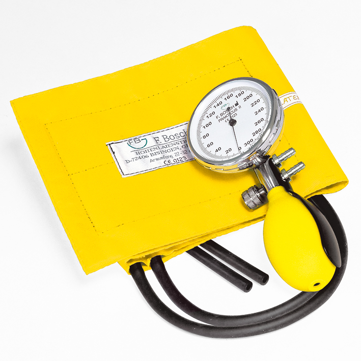 Prakticus II Blutdruckmessgerät Ø 68 mm 2-Schlauch, gelb, kpl. im Etui