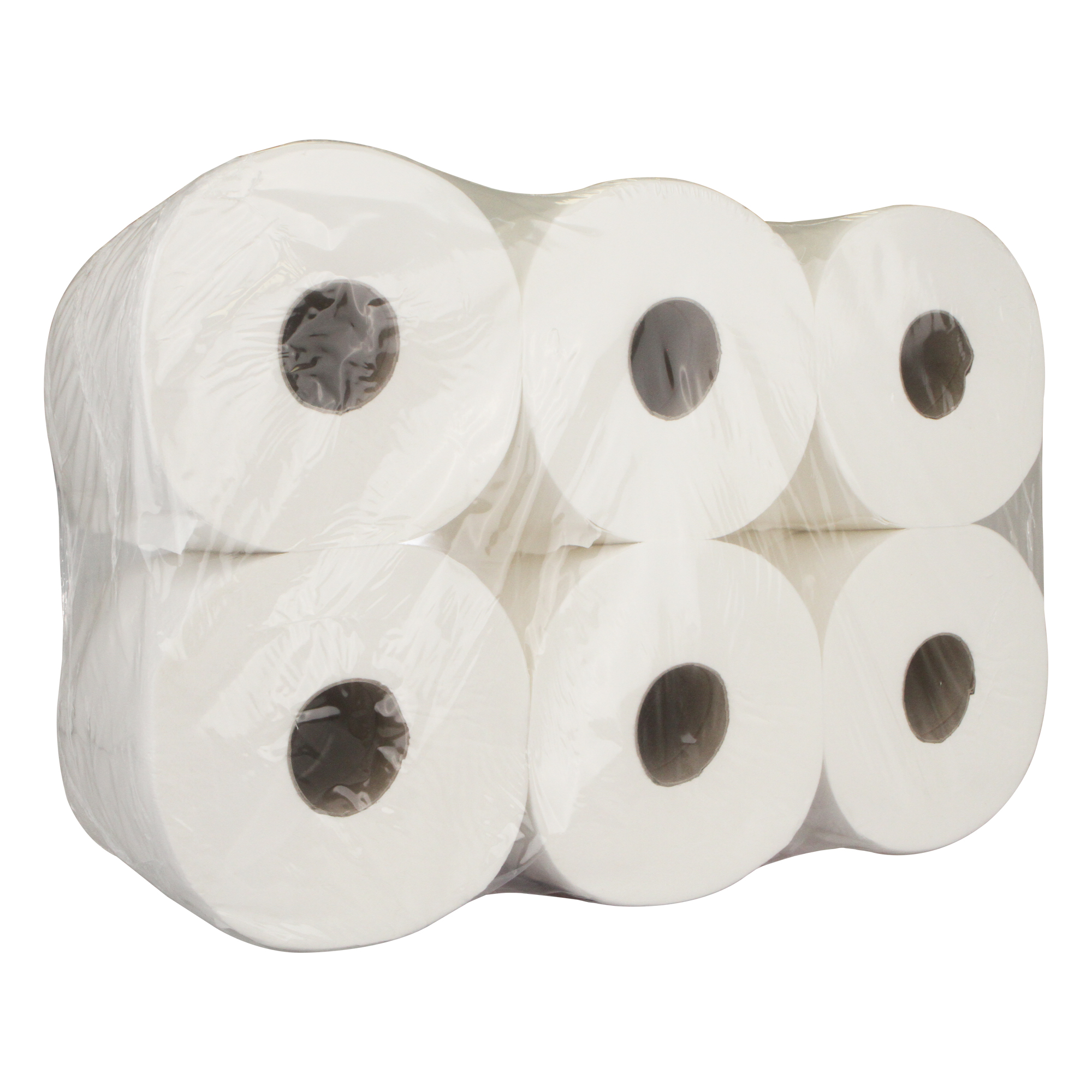12 x Mini Jumbo Toilettenpapier. 2-lagiges, hochweißes Toilettenpapier aus 100 % Zellstoff für Jumbo Toilettenpapierspender. Blattbreite 9,5 cm und Blattlänge 14 cm.