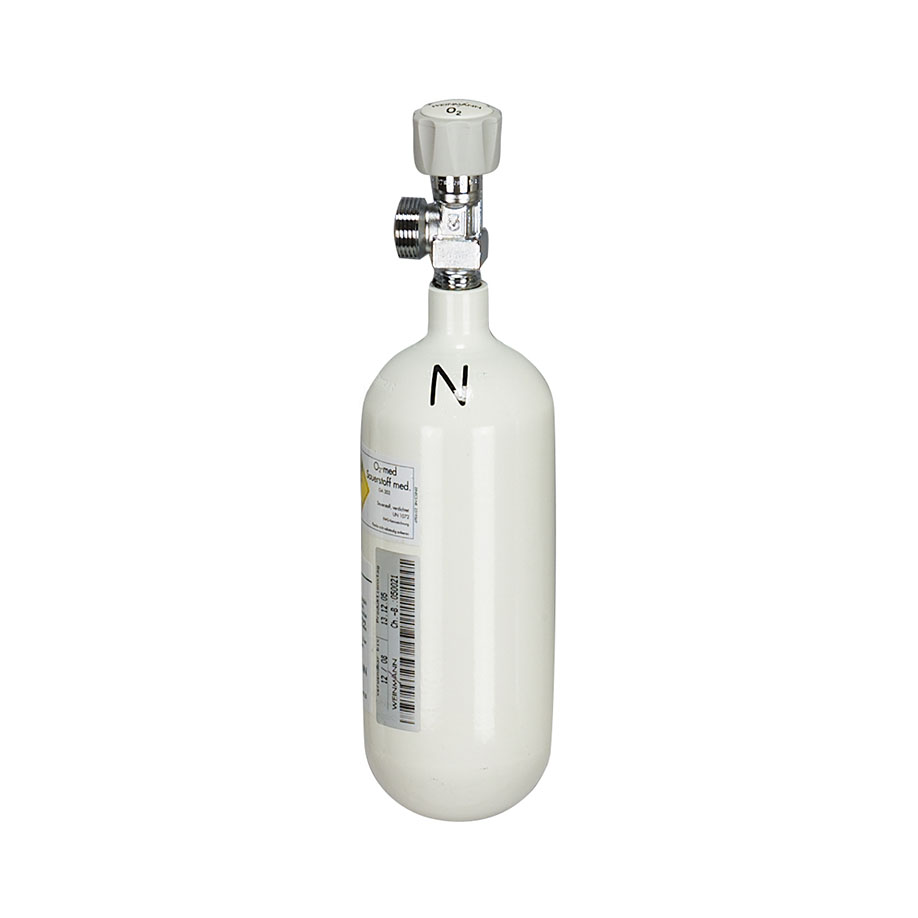 Sauerstoff-Flasche, leer 0,8 Ltr., G 3/4, 200 bar