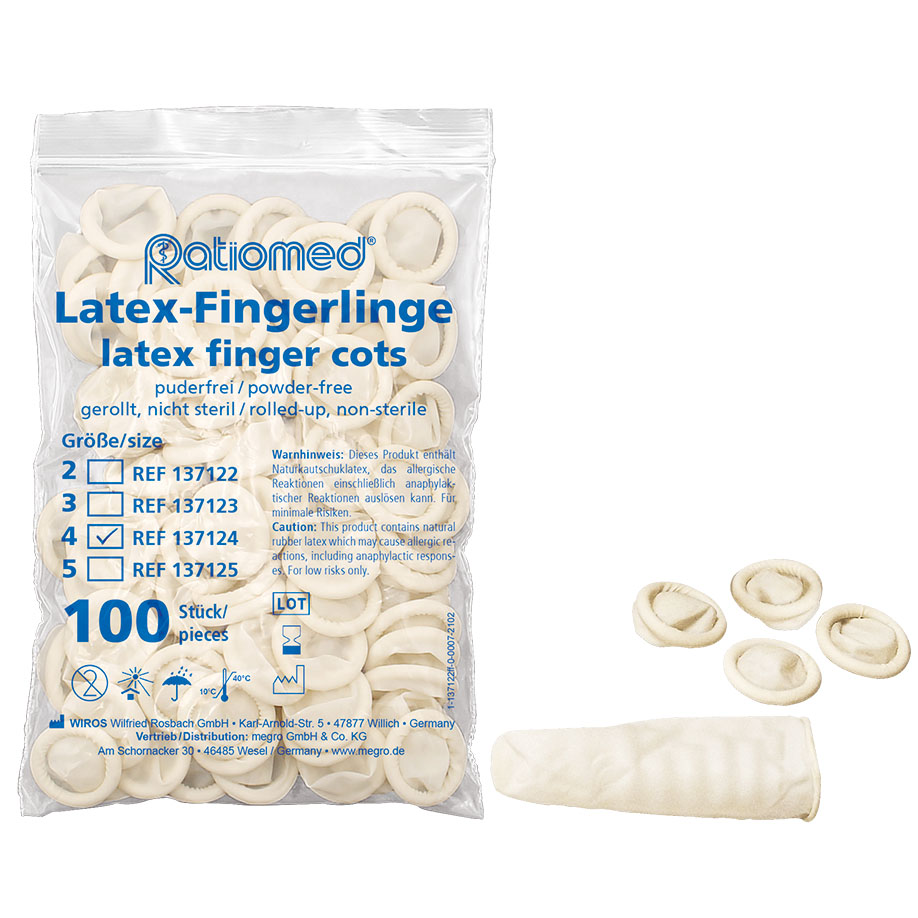 Fingerlinge ratiomed Latex L Gr. 4 (100 Stck.)