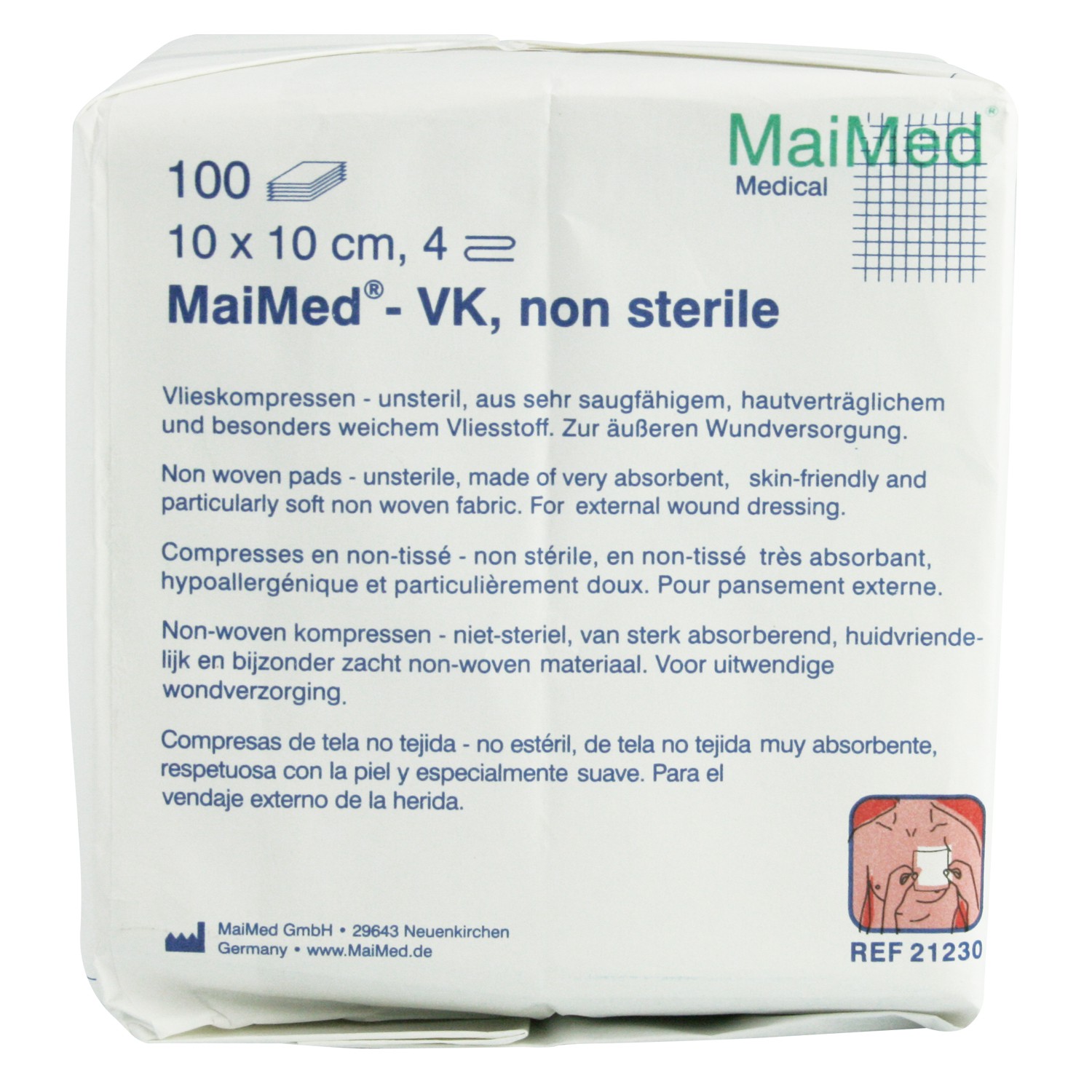 MaiMed - VK Vlieskompressen unsteril 4-fach 30 g