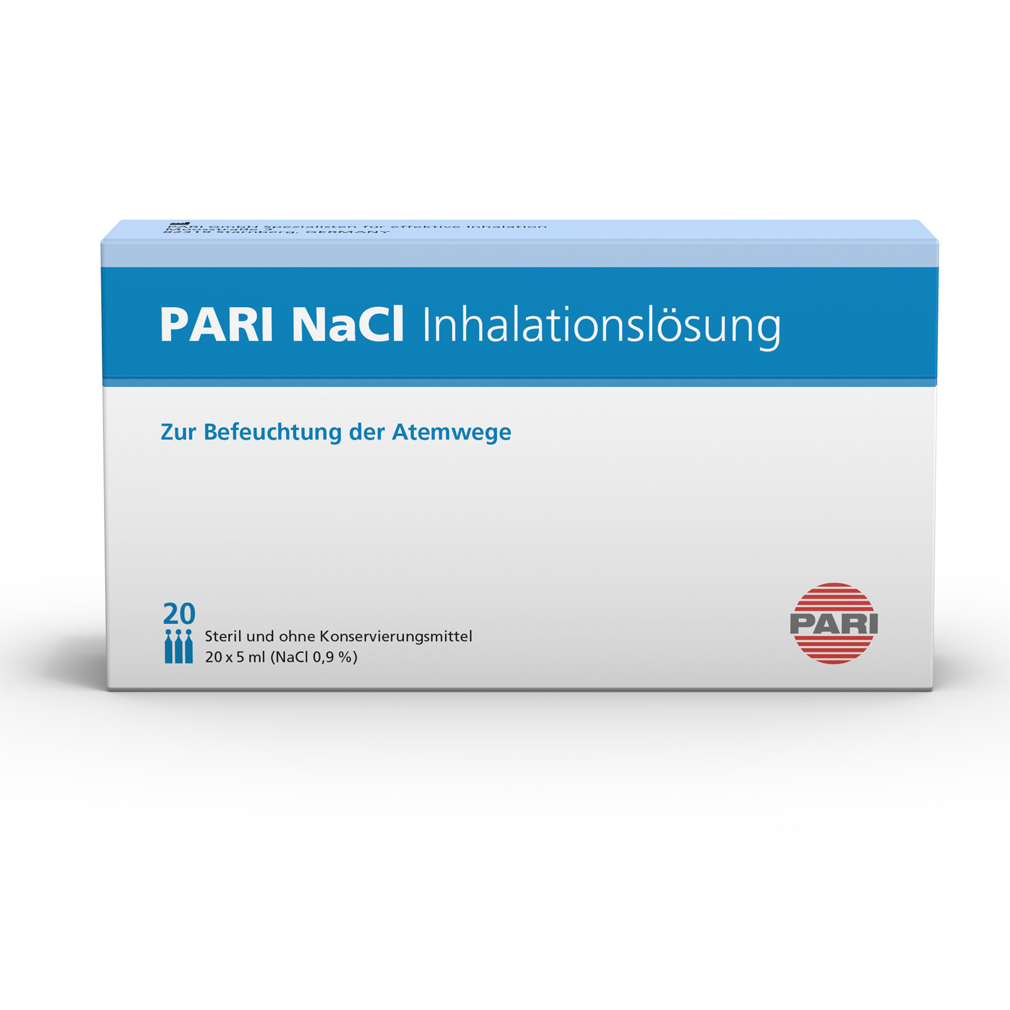 PARI NaCl Inhalationslösung 0,9 % Isotone Salzlösung Steril 5 ml