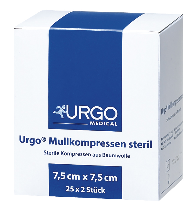 Urgo Mullkompressen 8-fach steril, 5 x 5 cm (25x2 Stck.)