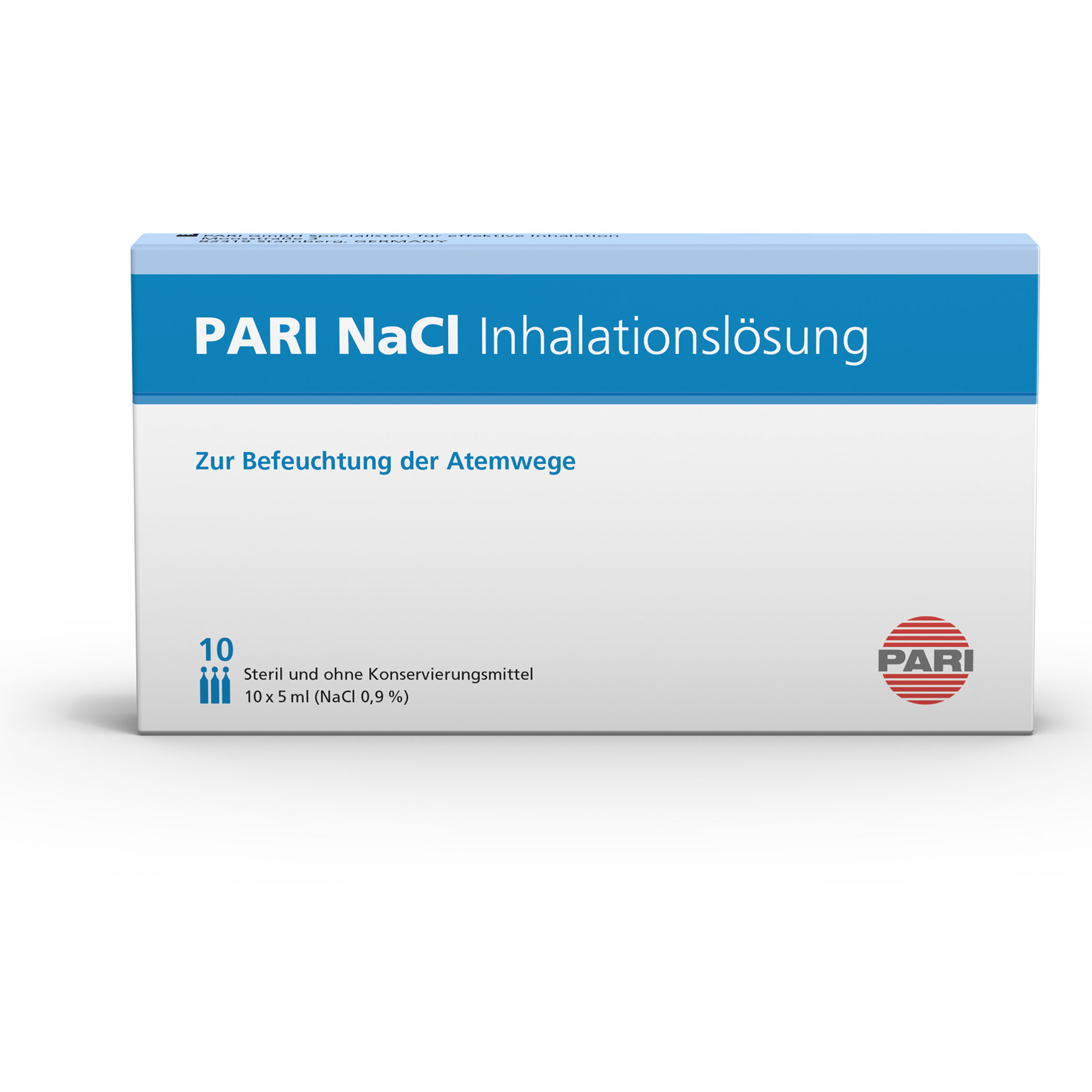PARI NaCl Inhalationslösung 0,9 % Isotone Salzlösung Steril 5 ml