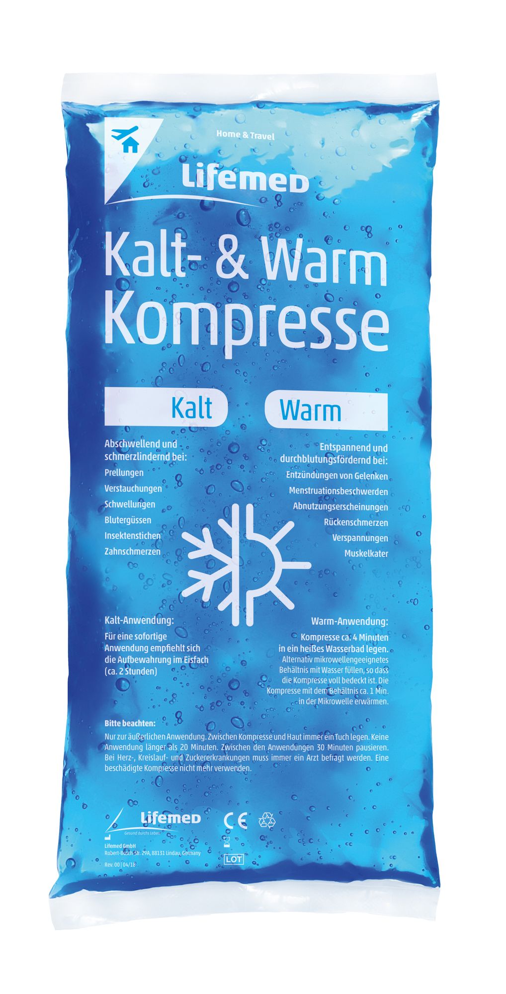 Lifemed Kalt- & Warm-Kompresse 29 cm x 12 cm blau Größe L